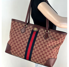 Load image into Gallery viewer, Gucci GG  Medium Ophidia web tote