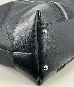 Gucci GG Joy black nylon duffle weekend bag with strap