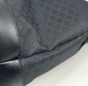 Gucci GG Joy black nylon duffle weekend bag with strap