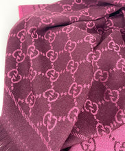 Load image into Gallery viewer, Gucci GG jacquard knitted scarf burgundy/ dark pink