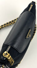 Load image into Gallery viewer, Prada black mini chain nylon and saffiano bag