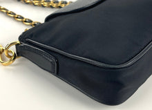 Load image into Gallery viewer, Prada black mini chain nylon and saffiano bag