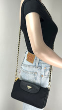 Load image into Gallery viewer, Prada black mini chain nylon and saffiano bag