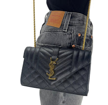 Load image into Gallery viewer, Saint Laurent YSL small envelope bag black