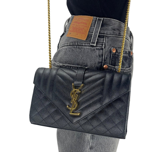 Saint Laurent YSL small envelope bag black