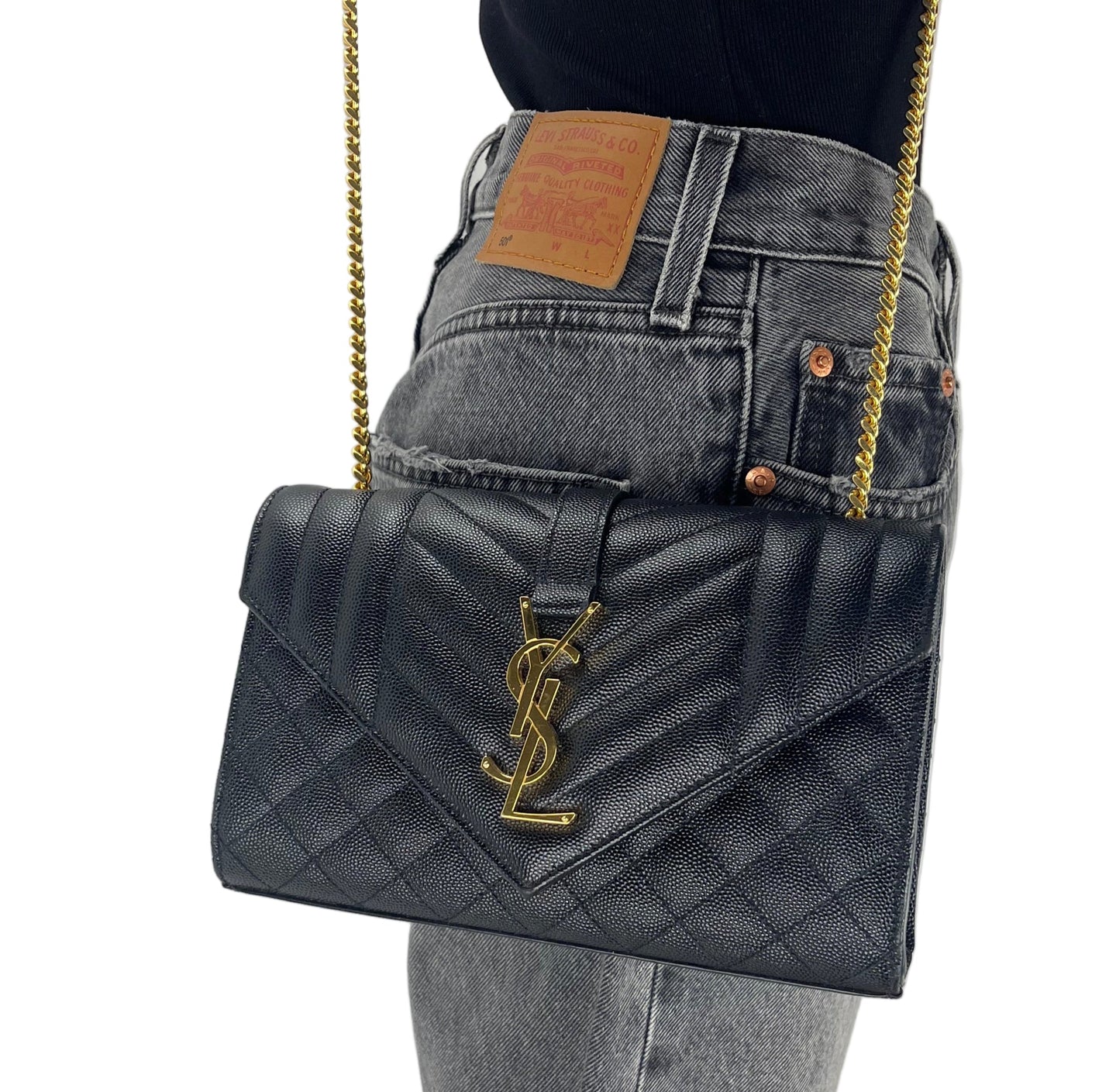 Saint Laurent YSL small envelope bag black