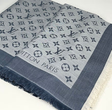 Load image into Gallery viewer, Louis Vuitton denim shawl in light blue