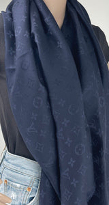 Louis Vuitton monogram shawl night blue