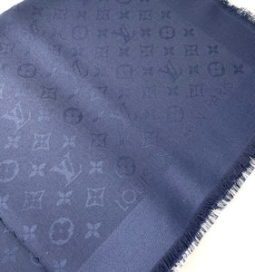 Louis Vuitton monogram shawl night blue