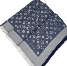 Load image into Gallery viewer, Louis Vuitton denim shawl blue monogram