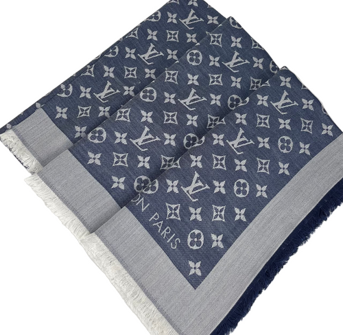 Louis Vuitton denim shawl blue monogram
