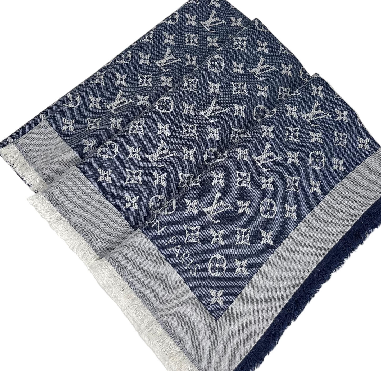 Louis Vuitton denim shawl blue monogram
