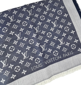 Louis Vuitton denim shawl blue monogram