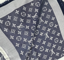 Load image into Gallery viewer, Louis Vuitton denim shawl blue monogram