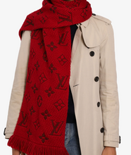 Load image into Gallery viewer, Louis Vuitton logomania scarf in red ruby