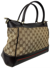 Load image into Gallery viewer, Gucci GG Mayfair convertible web stripe tote