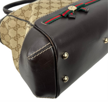 Load image into Gallery viewer, Gucci GG Mayfair convertible web stripe tote