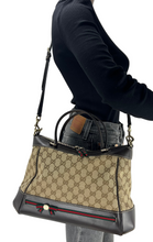 Load image into Gallery viewer, Gucci GG Mayfair convertible web stripe tote