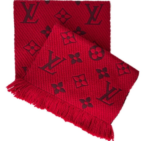 Louis Vuitton logomania scarf in red ruby