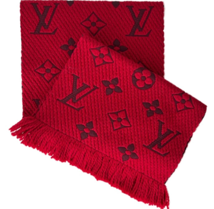 Louis Vuitton logomania scarf in red ruby