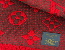 Load image into Gallery viewer, Louis Vuitton logomania scarf in red ruby