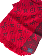 Load image into Gallery viewer, Louis Vuitton logomania scarf in red ruby