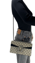 Load image into Gallery viewer, Gucci dionysus small embellished GG canvas and suede shoulder bag