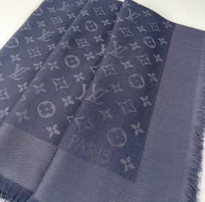 Louis Vuitton classique monogram shawl in charcoal