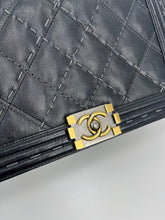 Load image into Gallery viewer, Chanel Boy New Medium quilted grey stitching