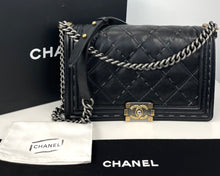 Load image into Gallery viewer, Chanel Boy New Medium quilted grey stitching