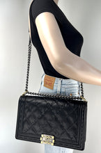 Load image into Gallery viewer, Chanel Boy New Medium quilted grey stitching