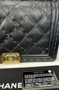 Chanel Boy New Medium quilted grey stitching