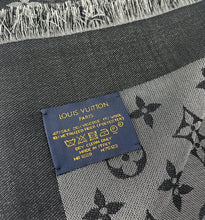 Load image into Gallery viewer, Louis Vuitton monogram shine shawl black/silver