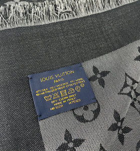 Louis Vuitton monogram shine shawl black/silver