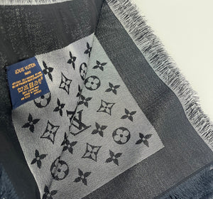 Louis Vuitton monogram shine shawl black/silver