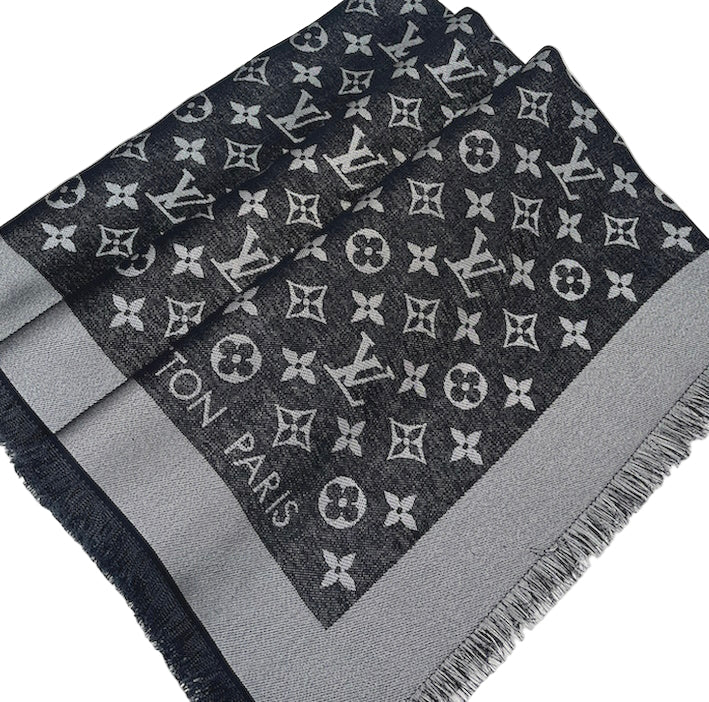 Louis Vuitton monogram shine shawl black/silver – Lady