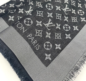 Louis Vuitton monogram shine shawl black/silver