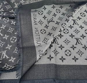 Louis Vuitton monogram shine shawl black/silver