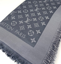 Load image into Gallery viewer, Louis Vuitton monogram shine shawl charcoral grey