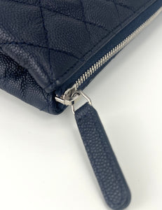 CHANEL CC navy caviar small pouch