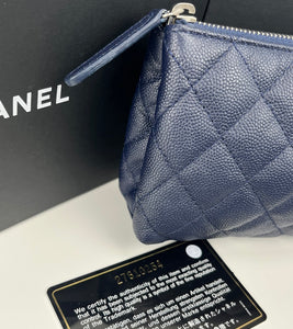 CHANEL CC navy caviar small pouch