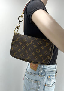 Louis Vuitton pochette accessories in monogram and key ring