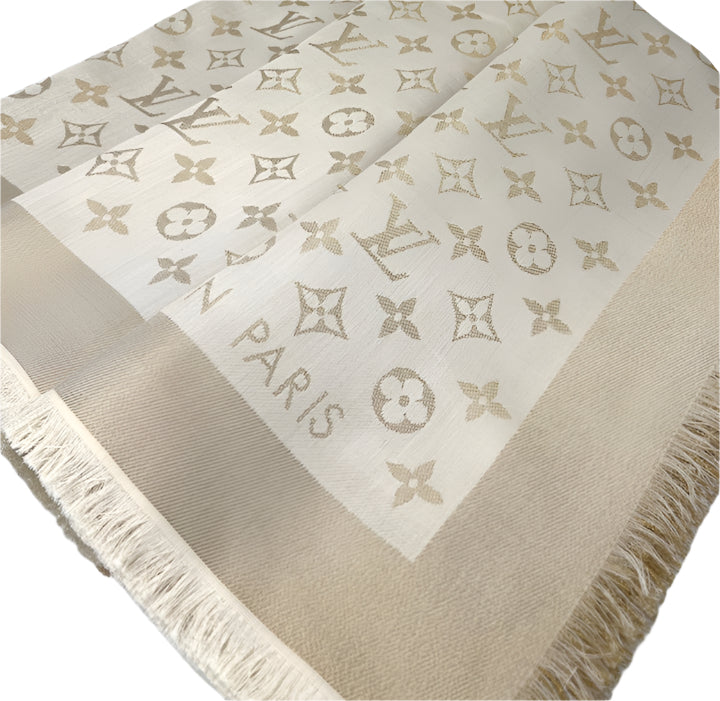 Louis Vuitton shine shawl white/gold – Lady Clara's Collection