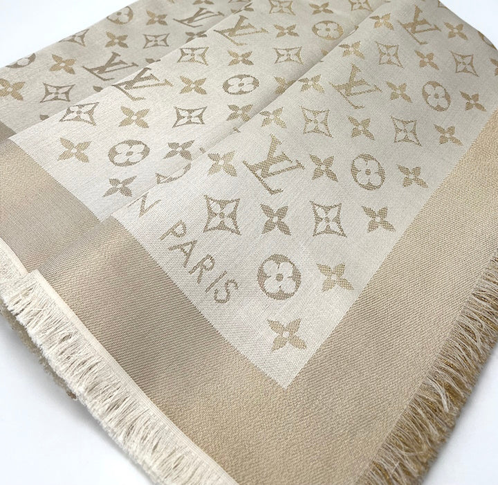 Louis Vuitton shine shawl white/gold