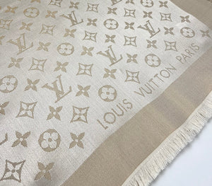 Louis Vuitton shine shawl white/gold