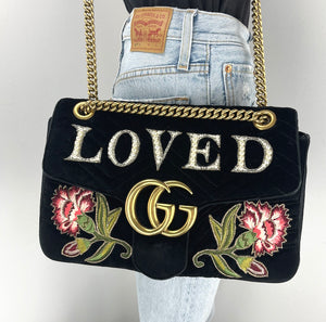 Gucci GG velvet matelasse Loved Medium marmont