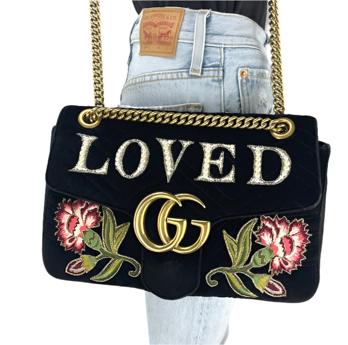 Gucci GG velvet  Loved Medium marmont