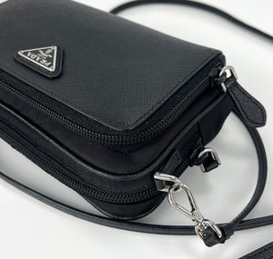 Prada saffiano re-nylon crossbody bag