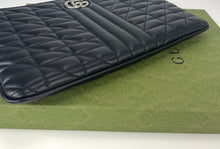 Load image into Gallery viewer, Gucci GG marmont quilted pouch black / silver