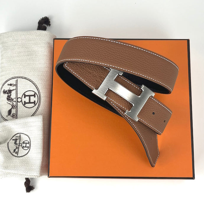 Hermes H belt buckle and reversible leather strap 32mm